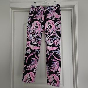 Lilly Pulitzer Onyx And Pink Kelly Pants